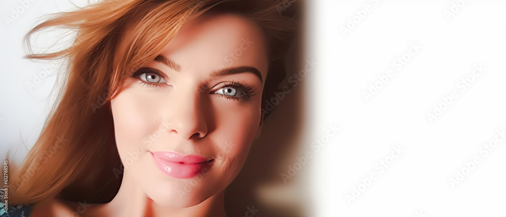 generative ai illustration of a woman portrait with blue eyes Stock ...