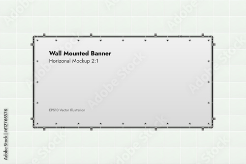 Wall Mounted Banner on Marble Background Vector Illustration.