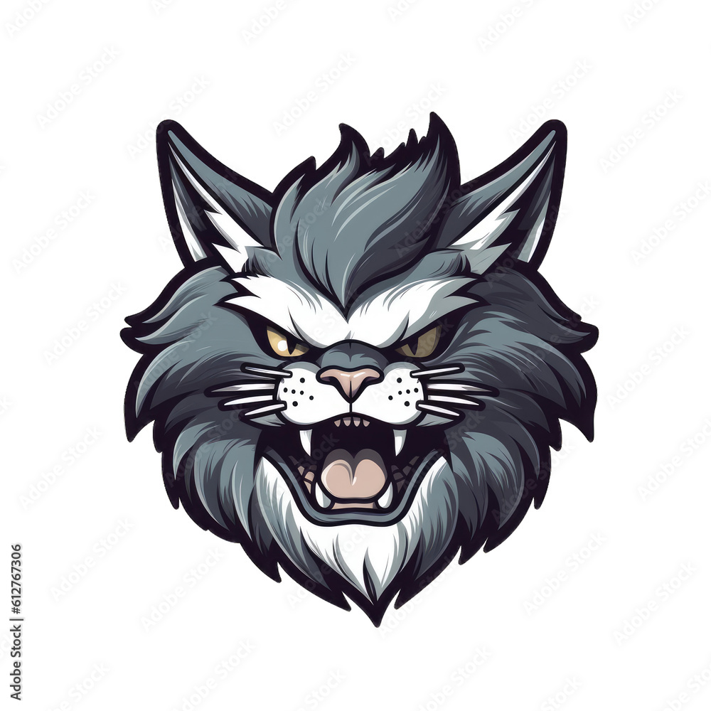 Angry Lynx Wildcat Bobcat Logo Mascot Vector Illustration