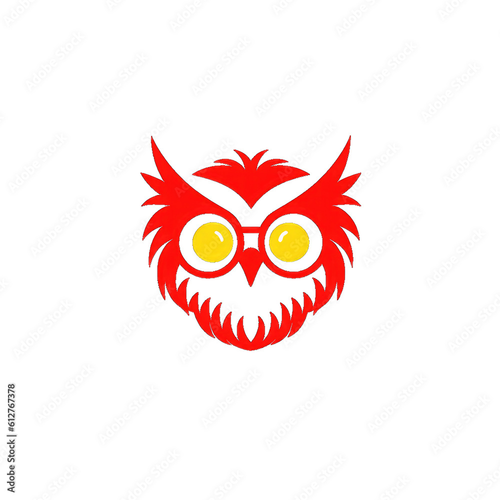 owl logo, isolated on transparent background