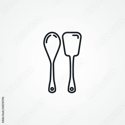 spatula line icon for kitchen. cooking spatula line icon.