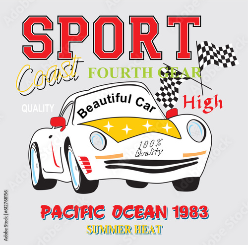 car and lettering print pattern