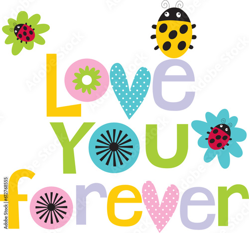 floral heart and text print pattern
