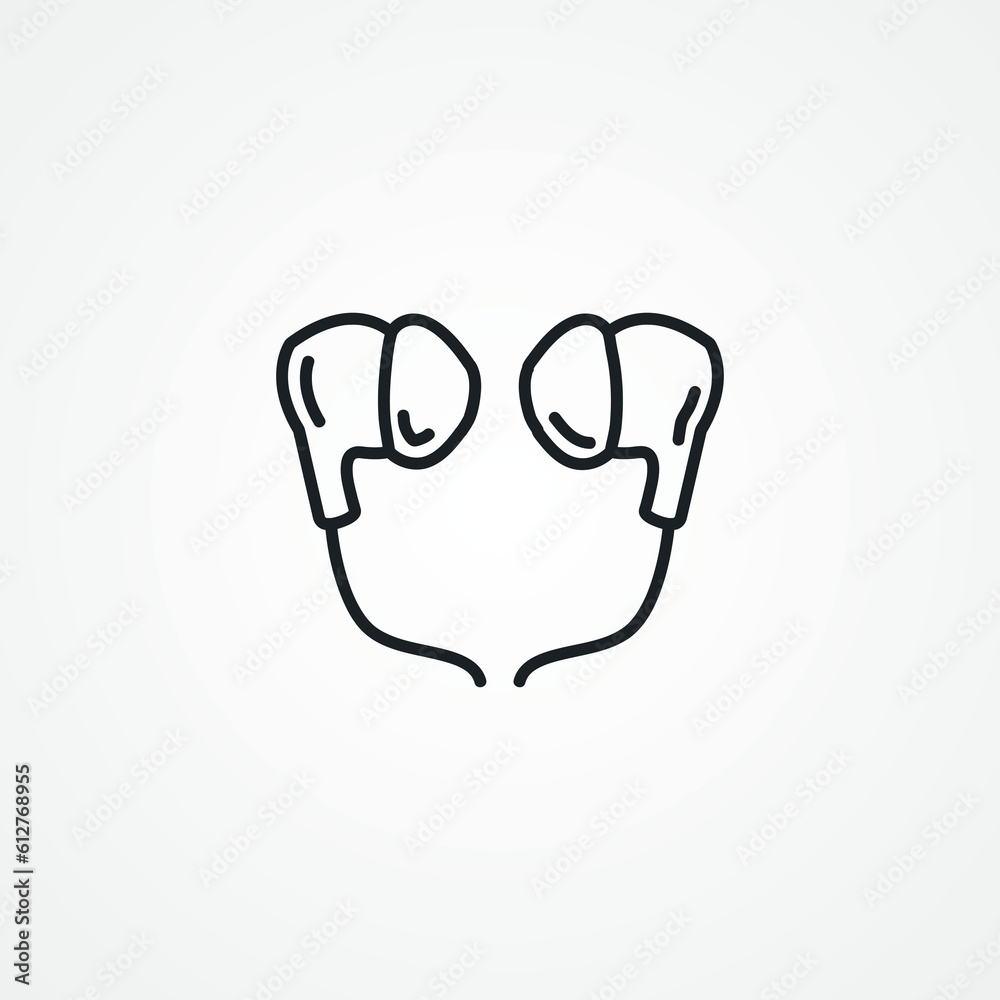 Earphones line icon. Earbuds line icon. Earphones line icon. Earbuds line icon.