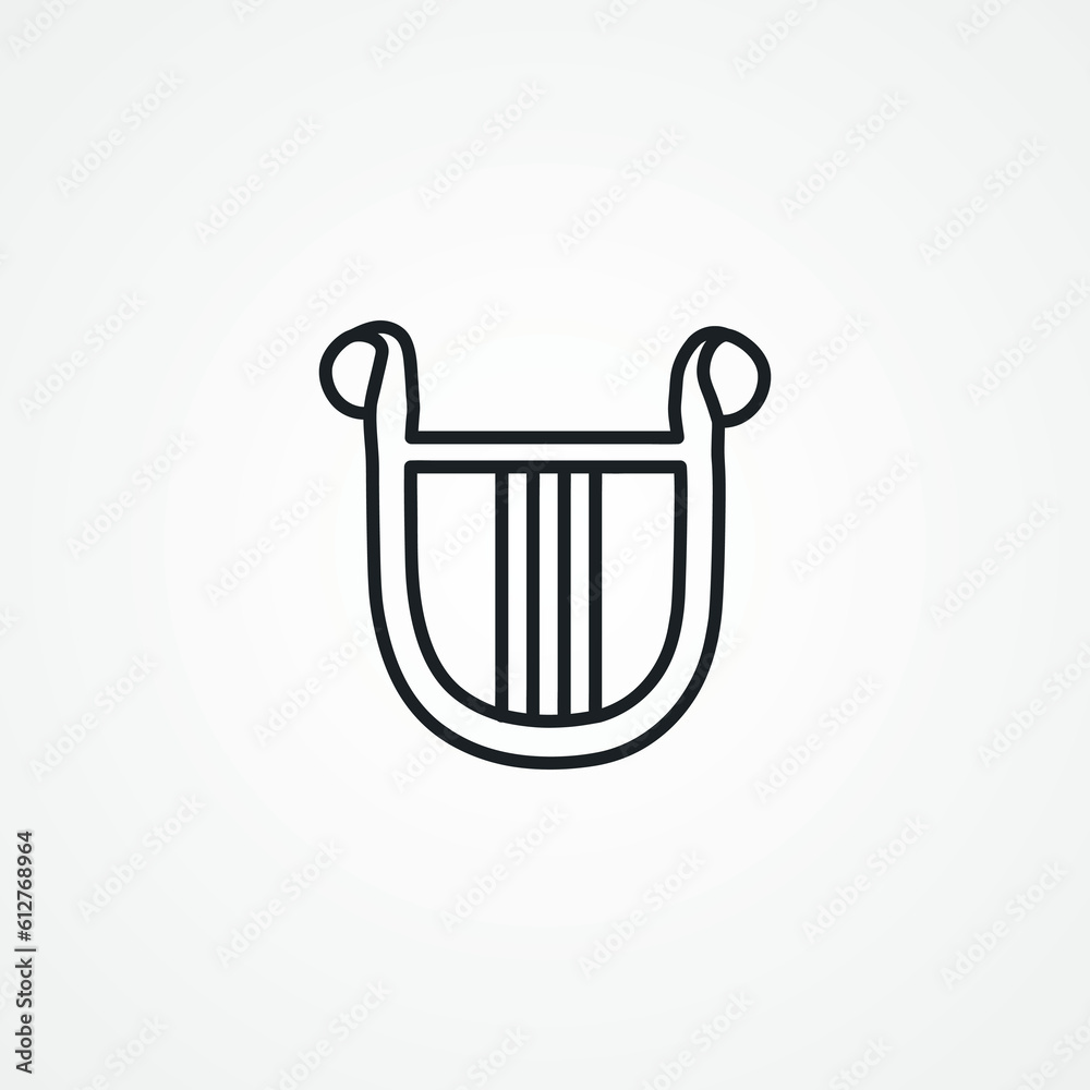 Harp line icon. Harp line icon. Harp line icon. Harp line icon.