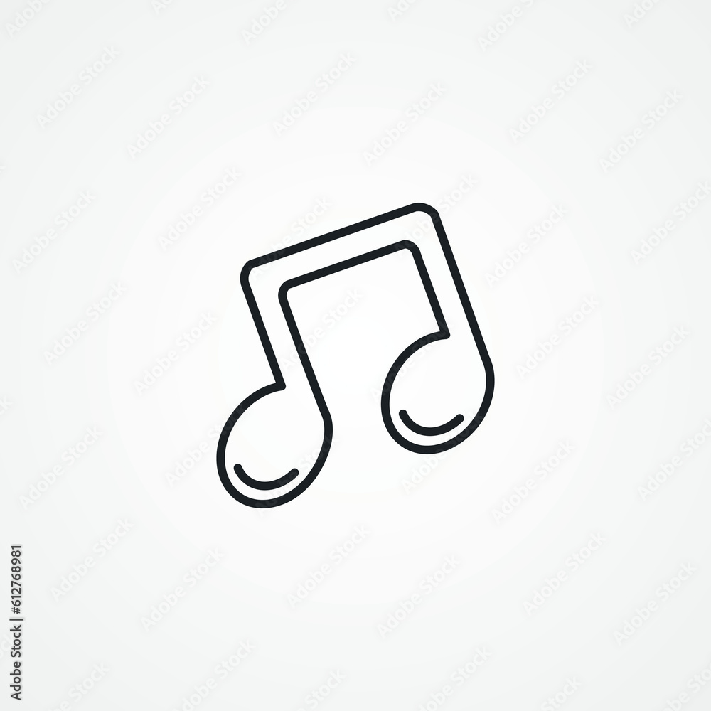 musical note line icon. musical note line icon. musical note line icon. musical note line icon.