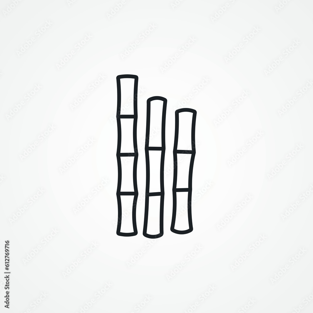 Bamboo line icon. bamboo branch line icon. Bamboo line icon. bamboo branch line icon.