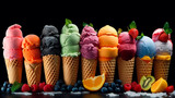 Ice cream cone is a beautiful summer. Generative AI,