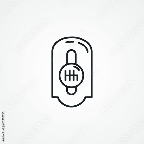 gear knob line icon. speed shifter line icon. manual gearbox line icon.