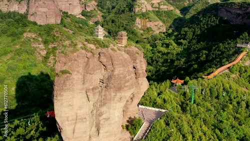 Aerial photography of Shuangta Mountain in Chengde City,
