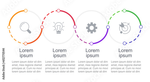 Choose development way infographic chart design template. Editable infochart with icons. Instructional graphics with 4 step sequence. Visual data presentation. Arial Regular font used