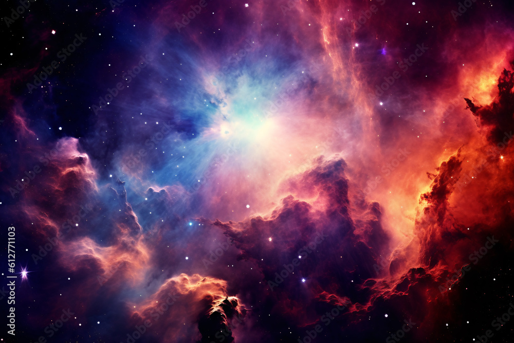 The universe is full of stars, nebulae and galaxies, outer space footage