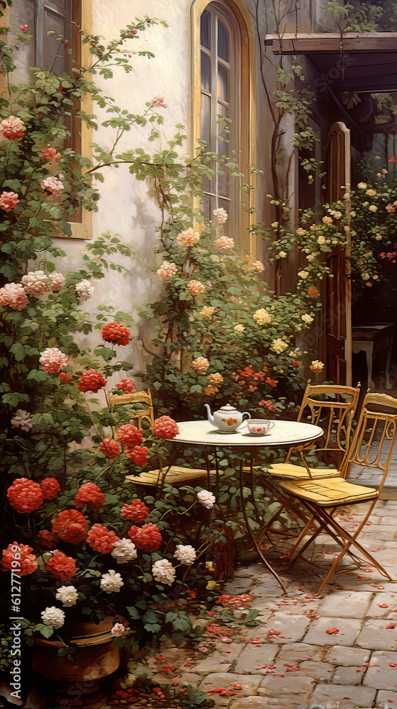 Paris Restaurant and Street View Painting 