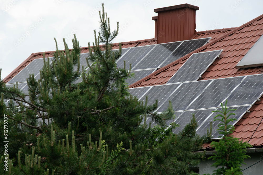 Installing a Solar Cell on a Roof.