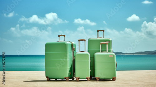 suitcase on the beach