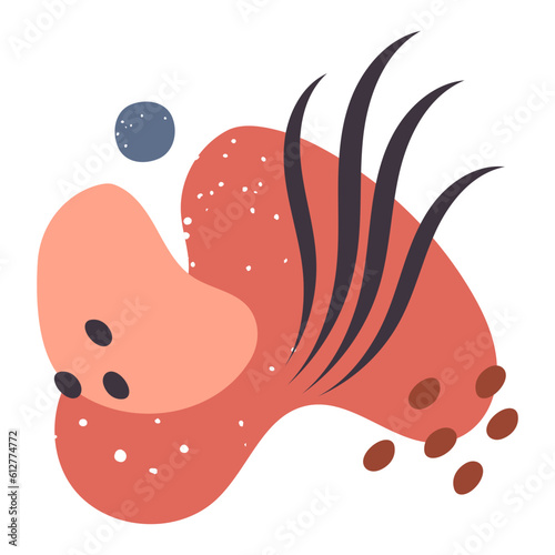 Doodle abstract design. Hand drawn geometric and floristic shape. Trendy modern shape isolated flat vector illustration