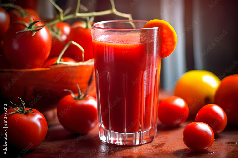 glass cup of red tomato juice generative ai glass cup of red tomato juice generative ai