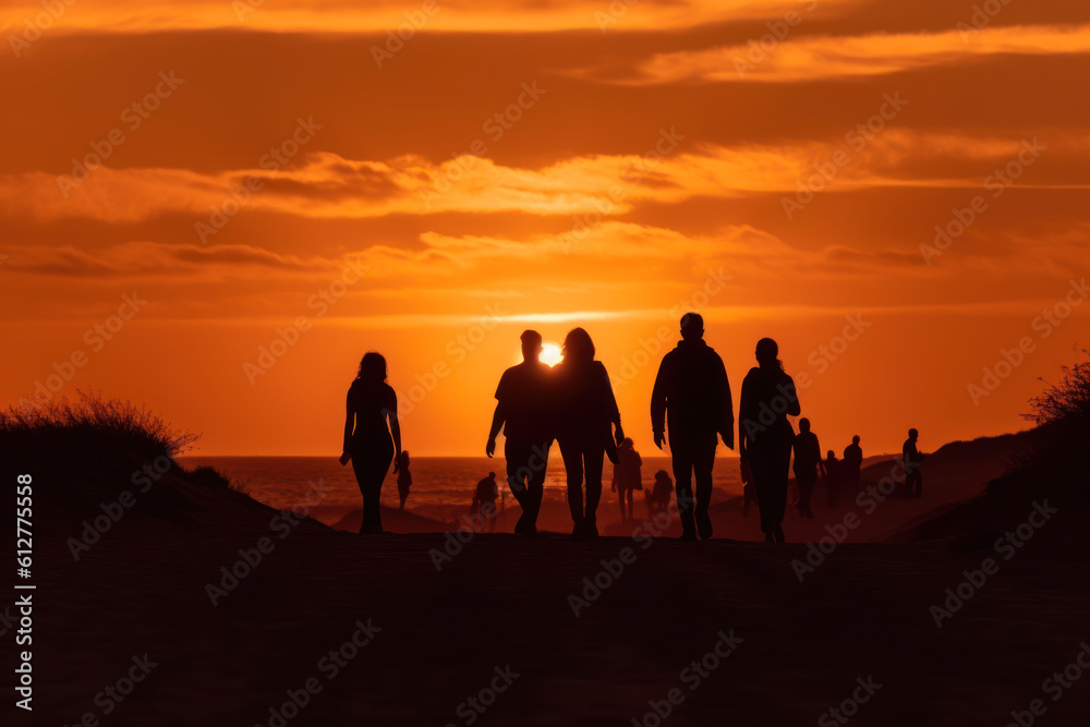 tourist excursion in the desert wit orange sun generative ai tourist excursion in the desert wit orange sun generative ai