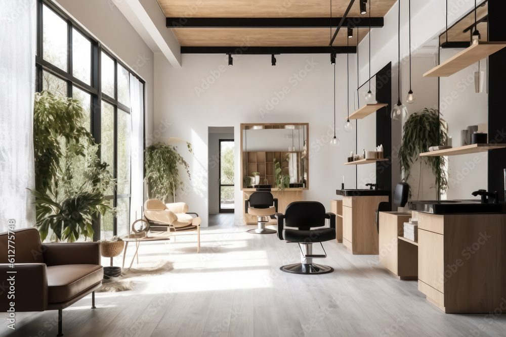 modern spacious beauty salon, hairdressing salon generative ai modern spacious beauty salon, hairdressing salon generative ai