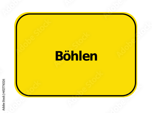 Ortseingangsschild - Böhlen