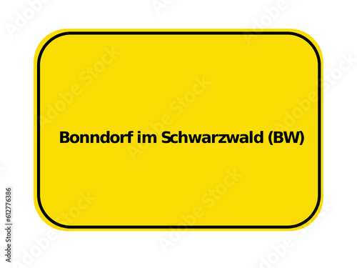 Ortseingangsschild - Bonndorf im Schwarzwald BW