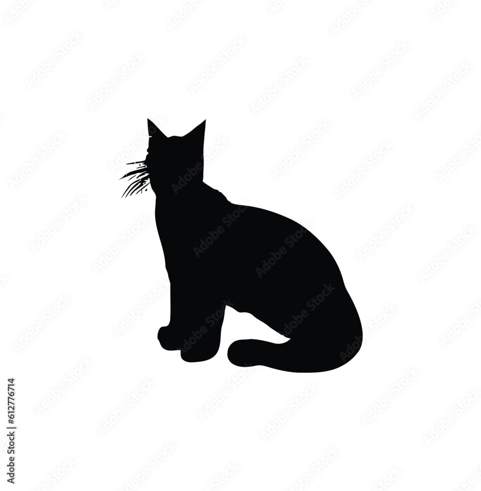 A cat silhouette vector art. A cat silhouette vector art.
