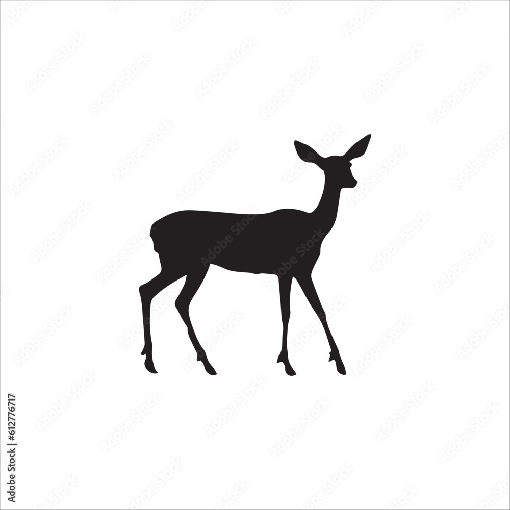 Fototapeta premium A baby deer silhouette vector art..