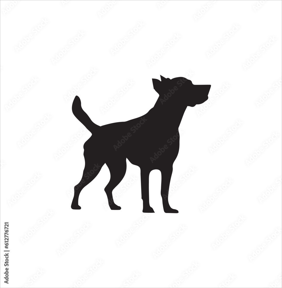A dog silhouette vector art.