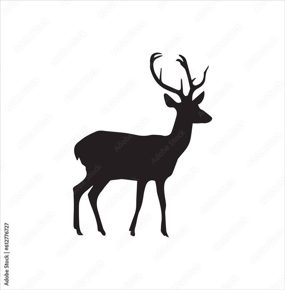 A nice deer silhouette vector art.. A nice deer silhouette vector art..