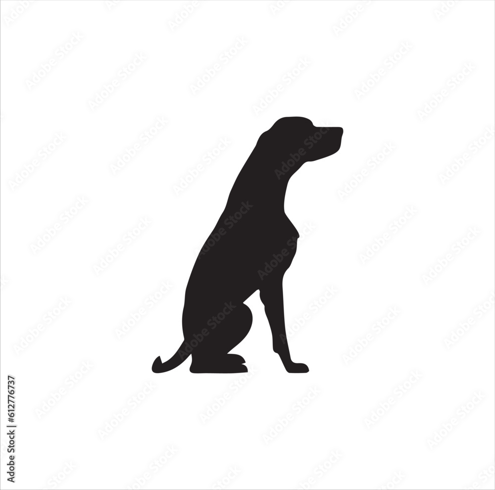 A sitting dog silhouette vector art
