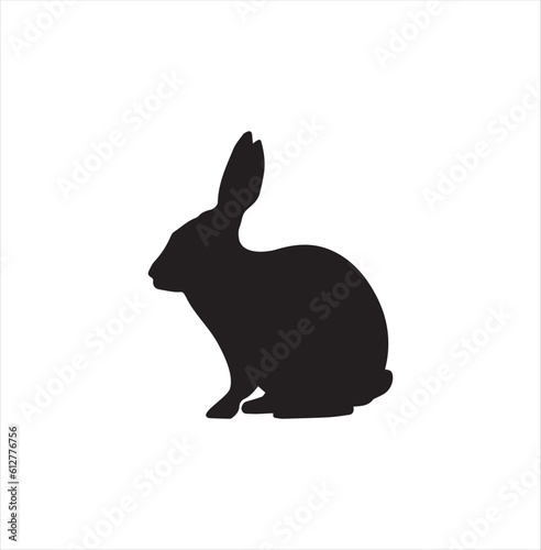 A rabbit silhouette vector art.