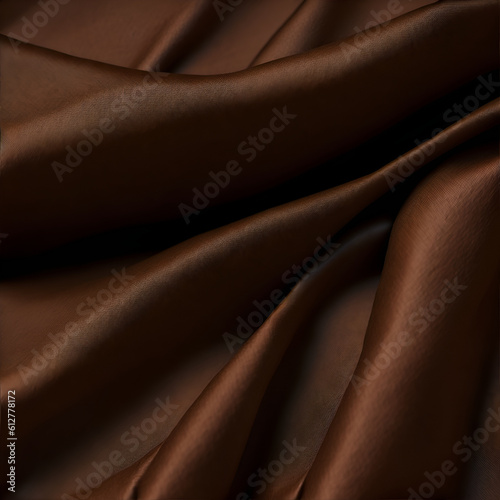 Brown satin background with an abstract design that provides the appearance of glittering waves. Generative AI