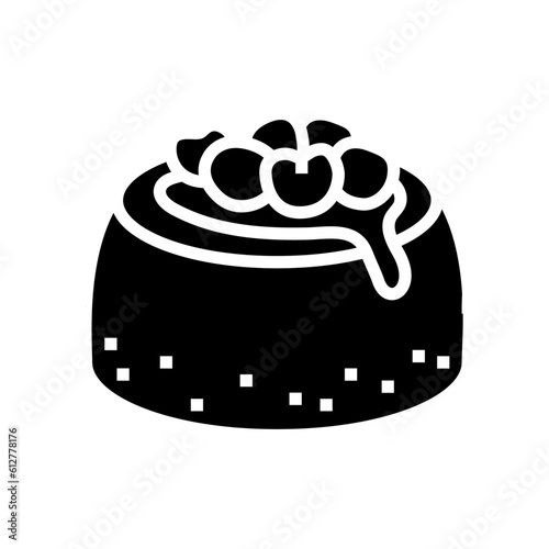 panna cotta sweet food glyph icon vector. panna cotta sweet food sign. isolated symbol illustration