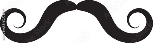 Moustache vector icon. Black retro style mustache. Shave barber vintage man face