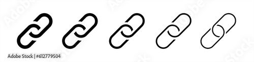 Internet URL or web page URL icon set. Chain link illustration symbol. Sign app button. Vector illustration..