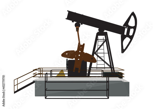Polygonal Oil pump icon. Oil pump symbol. Vector illustration. Oil pumpjack icon in cartoon style isolated on white background. Oil industry symbol stock vector illustration. 3D..