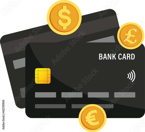 Credit card payment with usd and euro coins