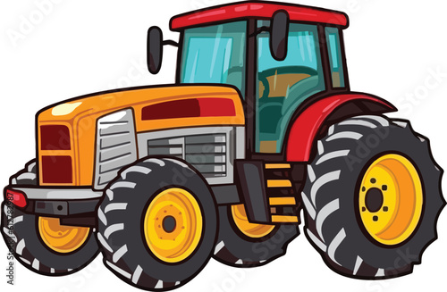 Cartoon Juneteenth Tractor Isolated On A White Background