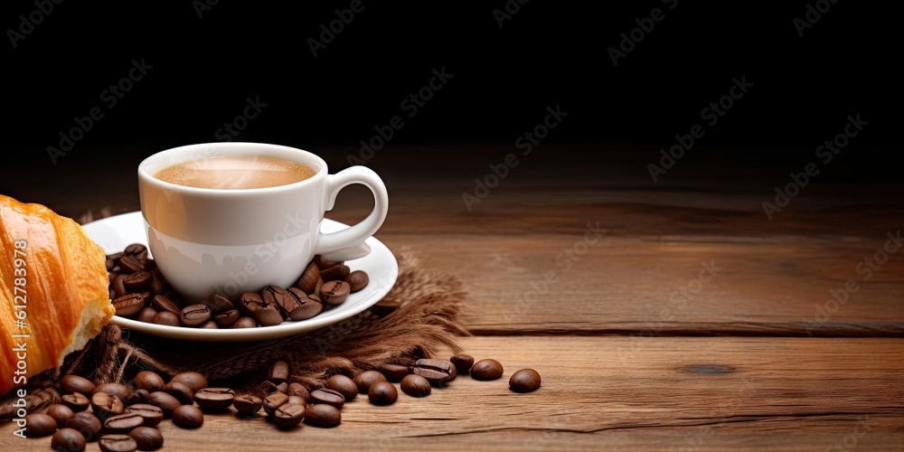 Morning Delight. Close Up of Brown Espresso with Brown Coffee Drink on a Wooden Table Morning Delight. Close Up of Brown Espresso with Brown Coffee Drink on a Wooden Table