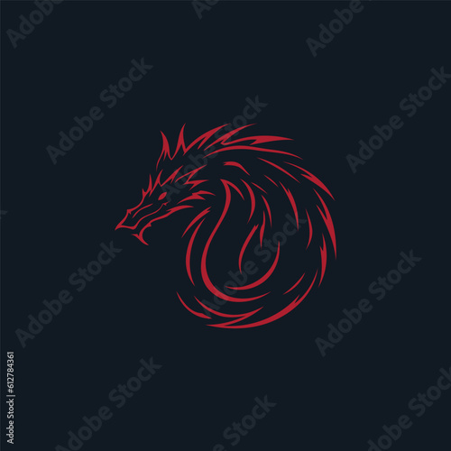 Wallpaper Mural Dragon head logo design vector illustration Torontodigital.ca
