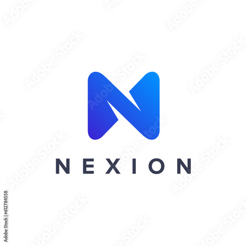 Vector logo design template for business. Letter N sign.