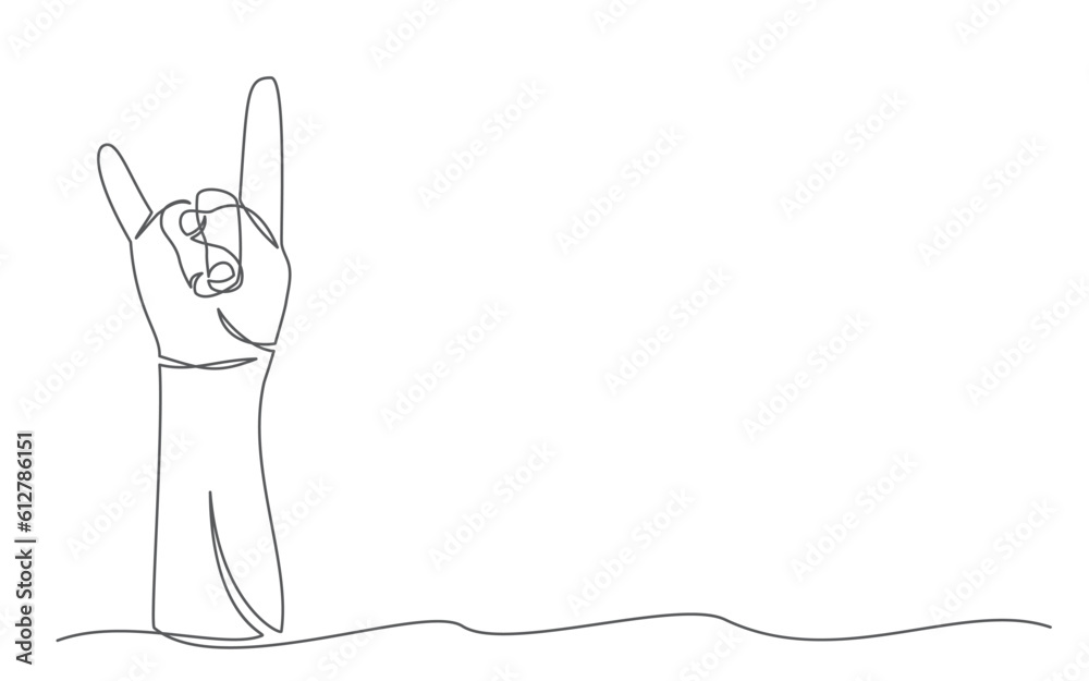 Obraz premium Rock One line drawing on white background