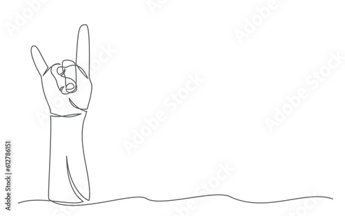 Rock One line drawing on white background