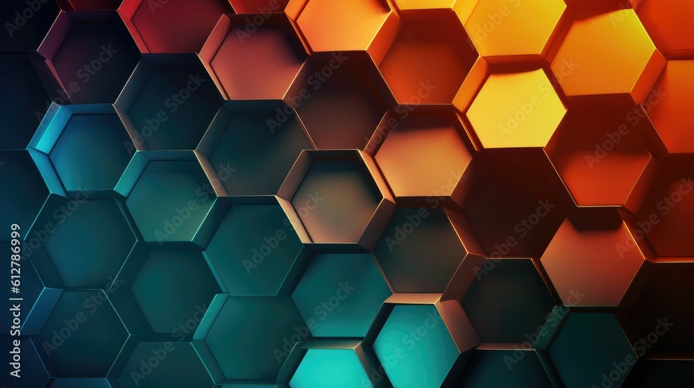 3D Abstract High Tech Background with hexagon 3D Abstract High Tech Background with hexagon