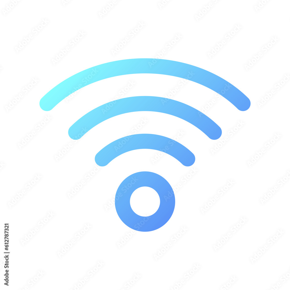 Wireless internet pixel perfect gradient linear ui icon. Access to Internet. Hotel service. Line color user interface symbol. Modern style pictogram. Vector isolated outline illustration