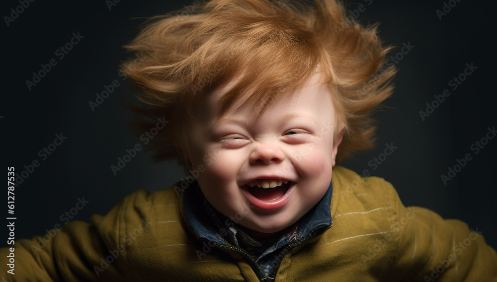 Down syndrome child, portrait of a cute happy child with down syndrome smiling. Beautiful human Down syndrome child, portrait of a cute happy child with down syndrome smiling. Beautiful human