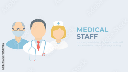 Medical staff flat vector. Healthcare professionals concept. Health workforce illustration. 