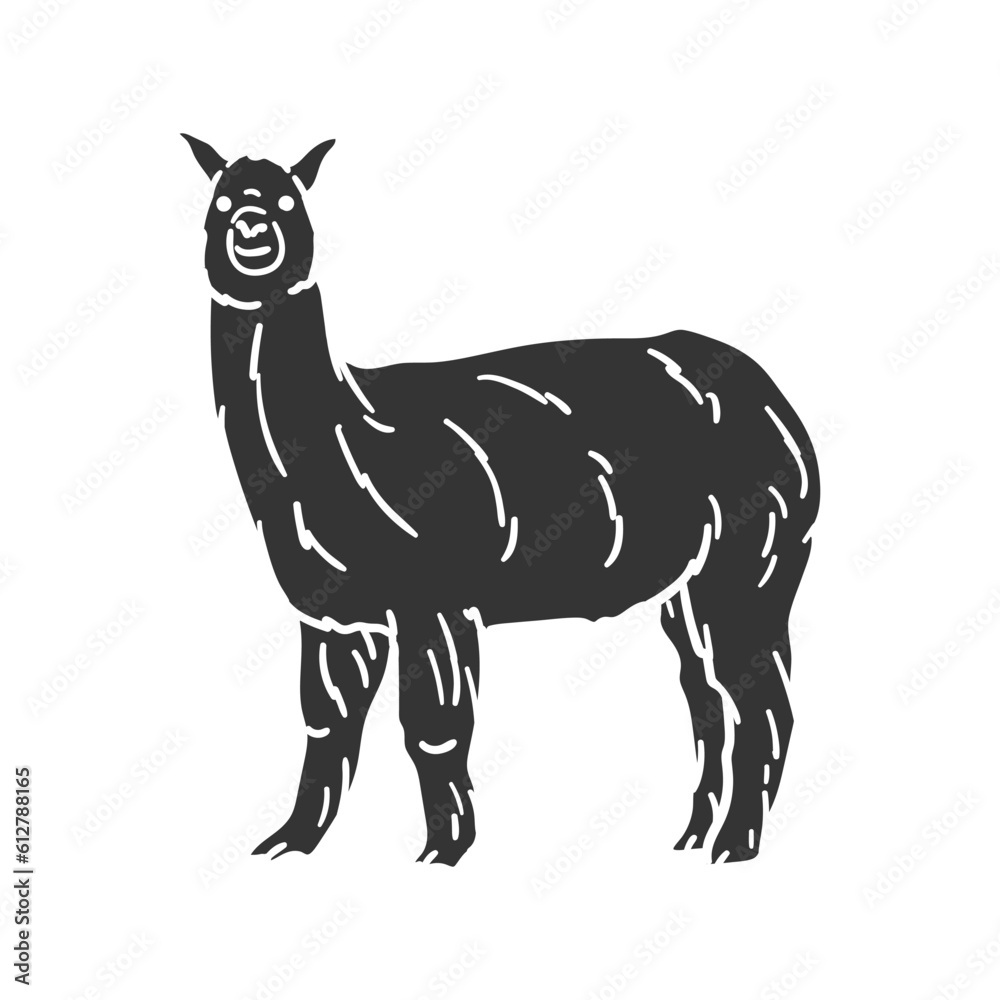 Alpaca Icon Silhouette Illustration. Peru Animal Vector Graphic Pictogram Symbol Clip Art. Doodle Sketch Black Sign. Alpaca Icon Silhouette Illustration. Peru Animal Vector Graphic Pictogram Symbol Clip Art. Doodle Sketch Black Sign.