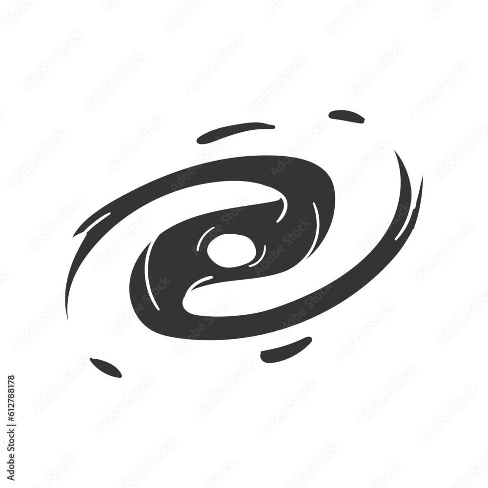 Anticyclone Icon Silhouette Illustration. Spiral Vector Graphic Pictogram Symbol Clip Art. Doodle Sketch Black Sign. - obrazy, fototapety, plakaty 