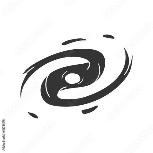 Anticyclone Icon Silhouette Illustration. Spiral Vector Graphic Pictogram Symbol Clip Art. Doodle Sketch Black Sign.